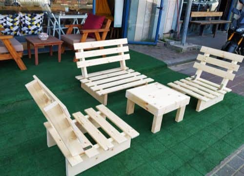 פינת זולה עץ בלבד 2+1+1