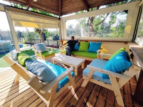 פינת ישיבה מעץ מלא 4+3+2+1